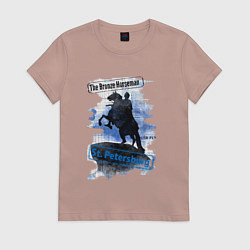 Футболка хлопковая женская The Bronze Horseman, цвет: пыльно-розовый
