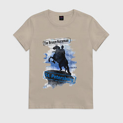 Футболка хлопковая женская The Bronze Horseman, цвет: миндальный