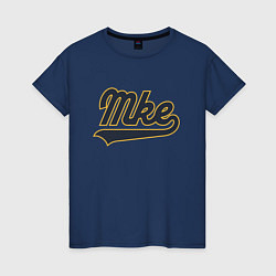 Футболка хлопковая женская MKE - Milwaukee, цвет: тёмно-синий