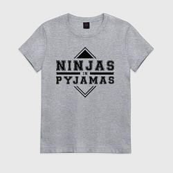Футболка хлопковая женская Ninjas In Pyjamas, цвет: меланж