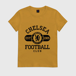 Футболка хлопковая женская Chelsea Football Club, цвет: горчичный