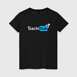 Футболка хлопковая женская Gachi hub, цвет: черный
