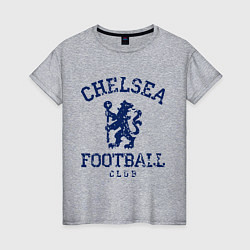 Футболка хлопковая женская Chelsea FC: Lion, цвет: меланж