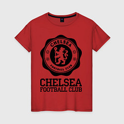 Футболка хлопковая женская Chelsea FC: Emblem, цвет: красный