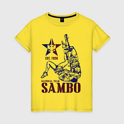 Футболка хлопковая женская САМБО, цвет: желтый