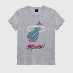 Футболка хлопковая женская Miami Heat, цвет: меланж