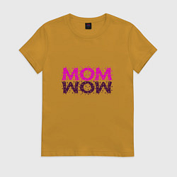 Футболка хлопковая женская MOM, цвет: горчичный