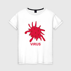 Футболка хлопковая женская Virus, цвет: белый