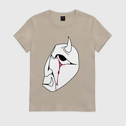 Футболка хлопковая женская Грустный Жнец, цвет: миндальный