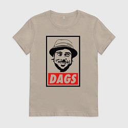 Футболка хлопковая женская Snatch: Dags, цвет: миндальный