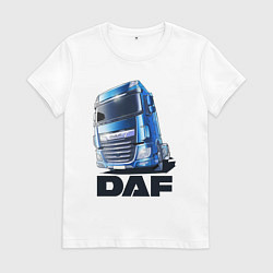 Футболка хлопковая женская Daf Truck, цвет: белый