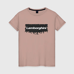 Футболка хлопковая женская Lamborghini - Flames, цвет: пыльно-розовый