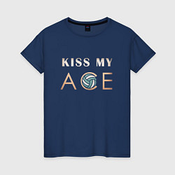 Футболка хлопковая женская Kiss My Ace, цвет: тёмно-синий