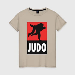 Футболка хлопковая женская Judo, цвет: миндальный