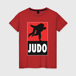 Футболка хлопковая женская Judo, цвет: красный