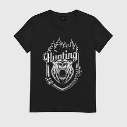 Футболка хлопковая женская Hunting, цвет: черный