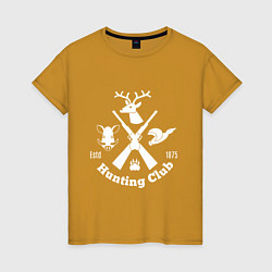 Футболка хлопковая женская Hunting club, цвет: горчичный