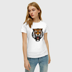 Футболка хлопковая женская Angry Tiger, цвет: белый — фото 2