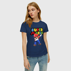Футболка хлопковая женская Super Mario Dab, цвет: тёмно-синий — фото 2