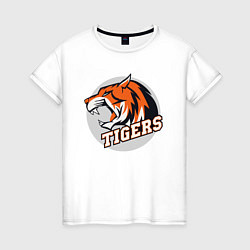 Футболка хлопковая женская Sport Tigers, цвет: белый