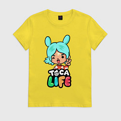 Футболка хлопковая женская Toca Life, цвет: желтый