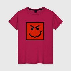 Футболка хлопковая женская BON JOVI HAVE A NICE DAY SMILE LOGO, цвет: маджента