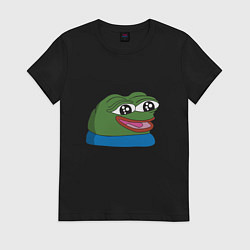 Футболка хлопковая женская Pepe happy Пепе хеппи, цвет: черный