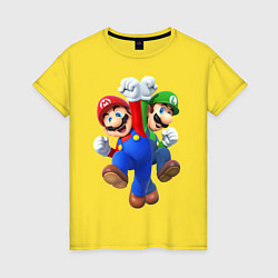 Футболка хлопковая женская Mario Bros, цвет: желтый