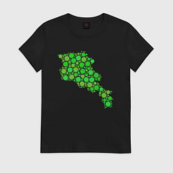 Футболка хлопковая женская Green Armenia, цвет: черный
