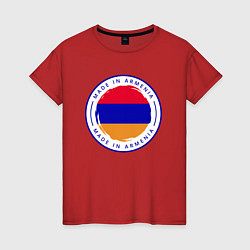 Футболка хлопковая женская Сделано в Армении, цвет: красный
