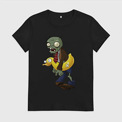 Футболка хлопковая женская Swim Zombie, цвет: черный