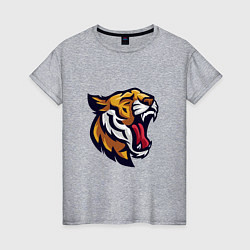 Футболка хлопковая женская Roar - Tiger, цвет: меланж