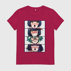 Футболка хлопковая женская Genshin Impact Ahegao face, цвет: маджента