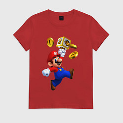 Футболка хлопковая женская Mario cash, цвет: красный