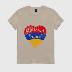 Футболка хлопковая женская Armenian Brand, цвет: миндальный