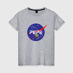 Футболка хлопковая женская Pepe Pepe space Nasa, цвет: меланж