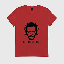 Футболка хлопковая женская Dr House music, цвет: красный