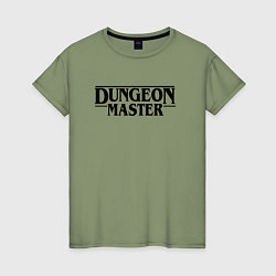 Футболка хлопковая женская DUNGEON MASTER ГАЧИМУЧИ ЧЁРНЫЙ ЛОГО, цвет: авокадо