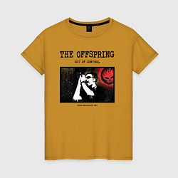 Футболка хлопковая женская The Offspring out of control, цвет: горчичный