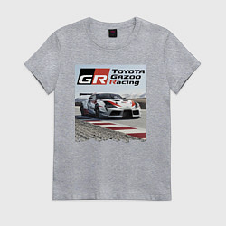 Футболка хлопковая женская Toyota Gazoo Racing - легендарная спортивная коман, цвет: меланж