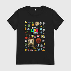 Футболка хлопковая женская TOCA LIFE WORLD ТОКА ЛАЙФ ВОРЛД TOCA BOCA, цвет: черный