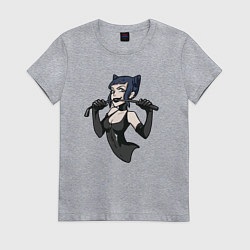 Женская футболка Девочка-кошка
