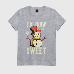 Футболка хлопковая женская Snowman, цвет: меланж