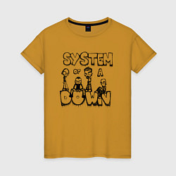 Женская футболка Карикатура на группу System of a Down