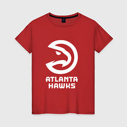 Футболка хлопковая женская Атланта Хокс, Atlanta Hawks, цвет: красный