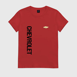 Футболка хлопковая женская Шевроле Логотип, цвет: красный