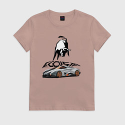 Футболка хлопковая женская Lamborghini Egoista, цвет: пыльно-розовый