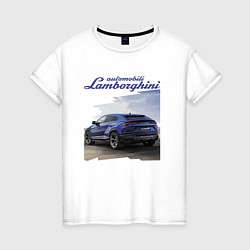 Футболка хлопковая женская Lamborghini Urus Sport, цвет: белый