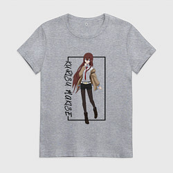 Футболка хлопковая женская Курису Макисэ Врата Штейна, цвет: меланж