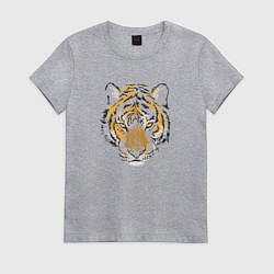 Футболка хлопковая женская Family Tigress, цвет: меланж